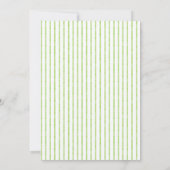 Whimsical Lime Watercolor Bow Stripe Bridal Shower Einladung (Rückseite)