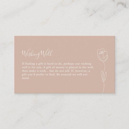 Whimsical Line Rose, die eine gut umschließende Ka Begleitkarte (Vorderseite)