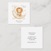 Whimsical Lion Cub Chilcare Business Card Quadratische Visitenkarte (Vorne/Hinten)