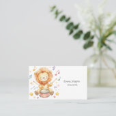 Whimsical Lion Cub Chilcare Business Card Visitenkarte (Stehend Vorderseite)