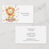 Whimsical Lion Cub Chilcare Business Card Visitenkarte (Vorne/Hinten)