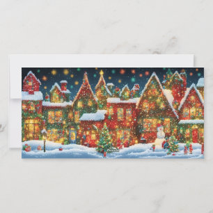 Whimsical Lite Brite Art Christmas 3 Foto Collage Feiertagskarte
