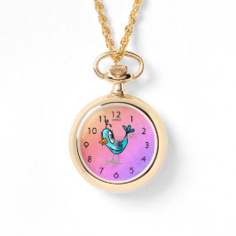 Whimsical Little Bird Watch Necklace Armbanduhr