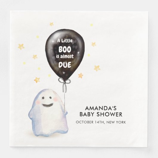Whimsical Little Boo Balloon Baby Dusche Serviette (Vorderseite)