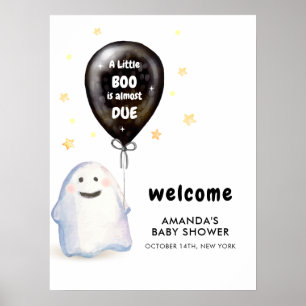 Whimsical Little Boo Balloon Baby Dusche Willkomme Poster