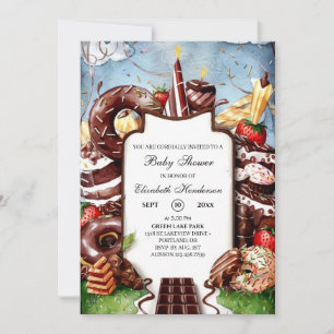 Whimsical Little Chocolate Baby Dusche Einladung