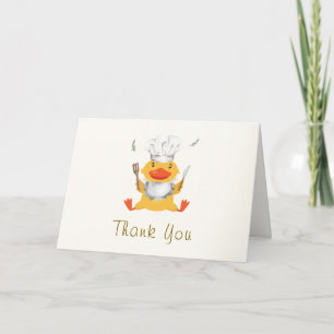 Whimsical Little-Duckling-Chef-Enten-Baby-Party Dankeskarte