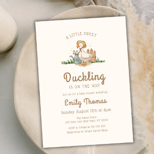 Whimsical Little Duckling Garden Baby Dusche Einladung