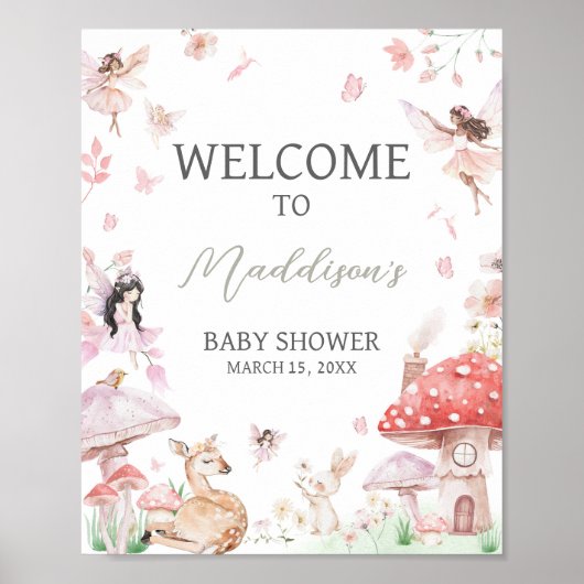 Whimsical Little Fairy Baby Dusche Empfang Poster (Vorne)