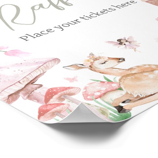 Whimsical Little Fairy Baby Dusche Windel Raffel Poster (Ecke)