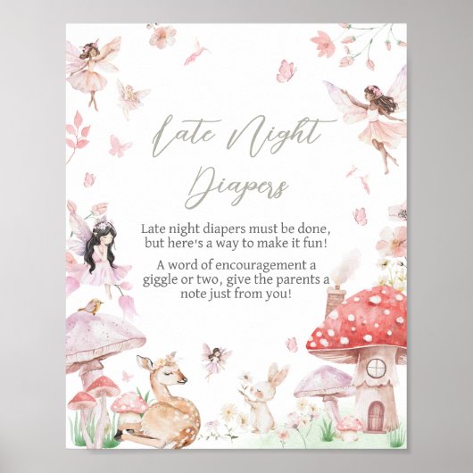 Whimsical Little Fairy Late Night Diapers Poster (Vorne)