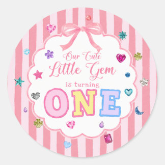 Whimsical Little Gem Geburtstagssticker Runder Aufkleber