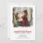 Whimsical little girl holding shining star digital einladung (Vorderseite)