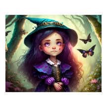 Whimsical Little Girl Lost im Wald