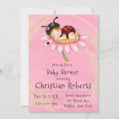 Whimsical Little Ladybug Baby Shower Einladungen (Vorderseite)