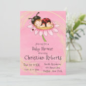 Whimsical Little Ladybug Baby Shower Einladungen (Stehend Vorderseite)