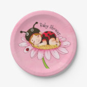 Whimsical Little Ladybug Babydusche Pappteller (Vorderseite)