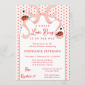 Whimsical Little Love Bug Ladybug Girl Baby Shower Einladung (Vorderseite)
