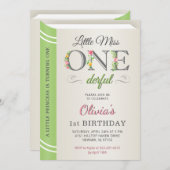 Whimsical Little Miss Onederful 1. Geburtstag Einladung (Vorne/Hinten)