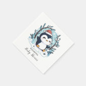 Whimsical Little Pinguin Baby Dusche Serviette (Ecke)