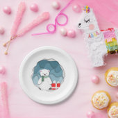 Whimsical Little Polar Bär mit roter Prägung Pappteller (Party)