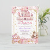 Whimsical Little Princess Girl Castle Babydusche Einladung (Stehend Vorderseite)