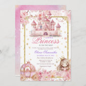 Whimsical Little Princess Girl Castle Babydusche Einladung (Vorne/Hinten)