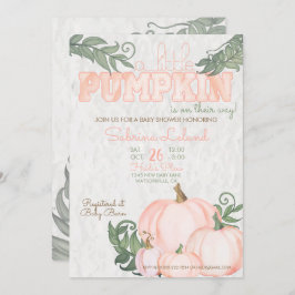 Whimsical Little Pumpkin Coral Baby Dusche Einladung