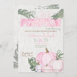 Whimsical Little Pumpkin Pink Girl Baby Dusche Einladung