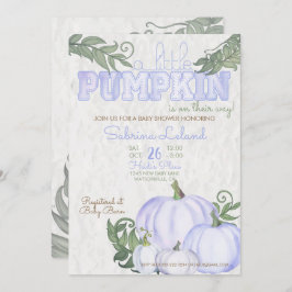 Whimsical Little Pumpkin Violet Girl Babydusche Einladung