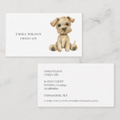 Whimsical Little Puppy Childcare Business Card Visitenkarte (Vorne/Hinten)