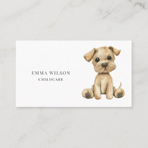 Whimsical Little Puppy Childcare Business Card Visitenkarte