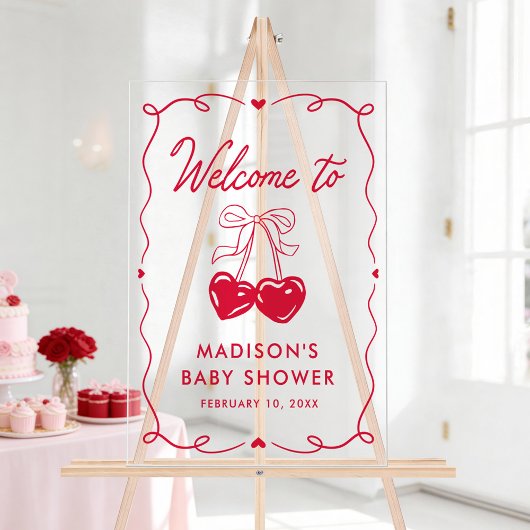 Whimsical Little Sweetheart Baby Shower Welcome Acrylschild