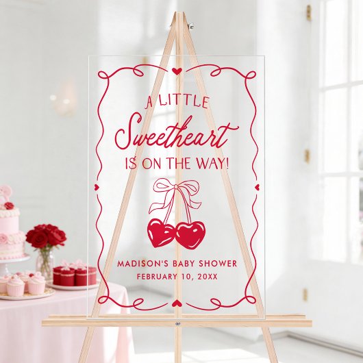 Whimsical Little Sweetheart Baby Shower Welcome Acrylschild