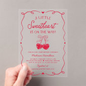 Whimsical Little Sweetheart Valentines Baby Shower Acryleinladungen (Insitu (Handheld))