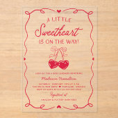 Whimsical Little Sweetheart Valentines Baby Shower Acryleinladungen (Vorderseite)
