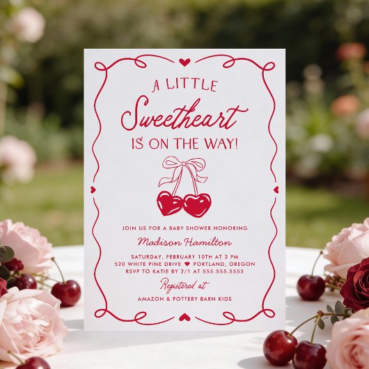Whimsical Little Sweetheart Valentines Baby Shower Einladung