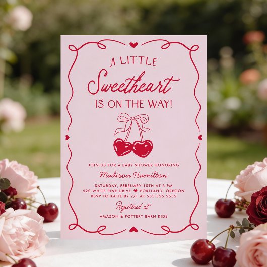 Whimsical Little Sweetheart Valentines Baby Shower Einladung