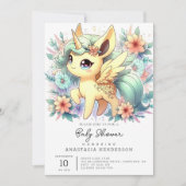 Whimsical Little Unicorn Baby Dusche Einladung (Vorderseite)