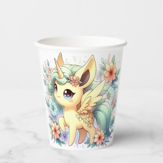 Whimsical Little Unicorn Baby Dusche Pappbecher (Vorderseite)