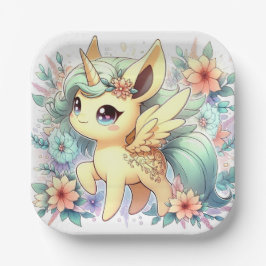 Whimsical Little Unicorn Baby Dusche Pappteller