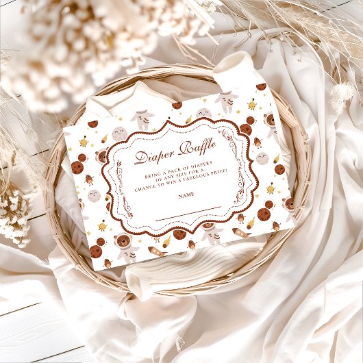 Whimsical Little Universe Baby Show Diapper Raffle Begleitkarte