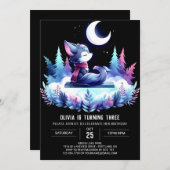 Whimsical Little Wolf Geburtstag Einladung (Vorne/Hinten)