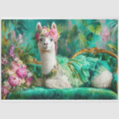 Whimsical Llama auf der Grünen Tutu-Dekoupage Seidenpapier (Vorderseite)