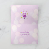 Whimsical Llama, Kitten und Maus Mädchen zum Gebur Karte (Innenseite)