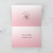 Whimsical Llama, Kitten und Maus Mädchen zum Gebur Karte (Innenseite)