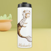 Whimsical Llama Mermaid Personalisiert Thermosbecher