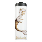Whimsical Llama Mermaid Personalisiert Thermosbecher (Vorderseite)