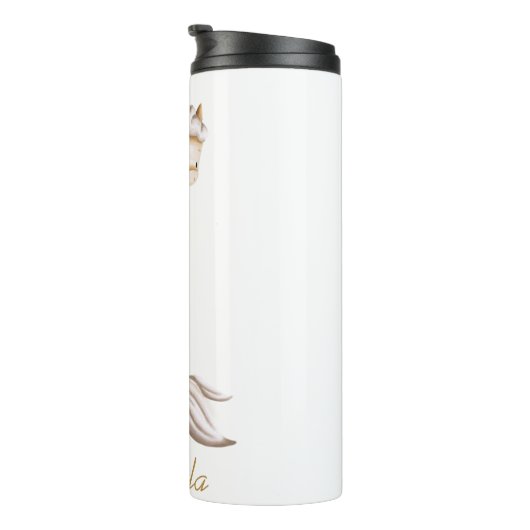 Whimsical Llama Mermaid Personalisiert Thermosbecher (Nach rechts gedreht)