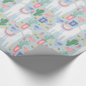 Whimsical Llama und Rainbow Geschenkpapier (Ecke)